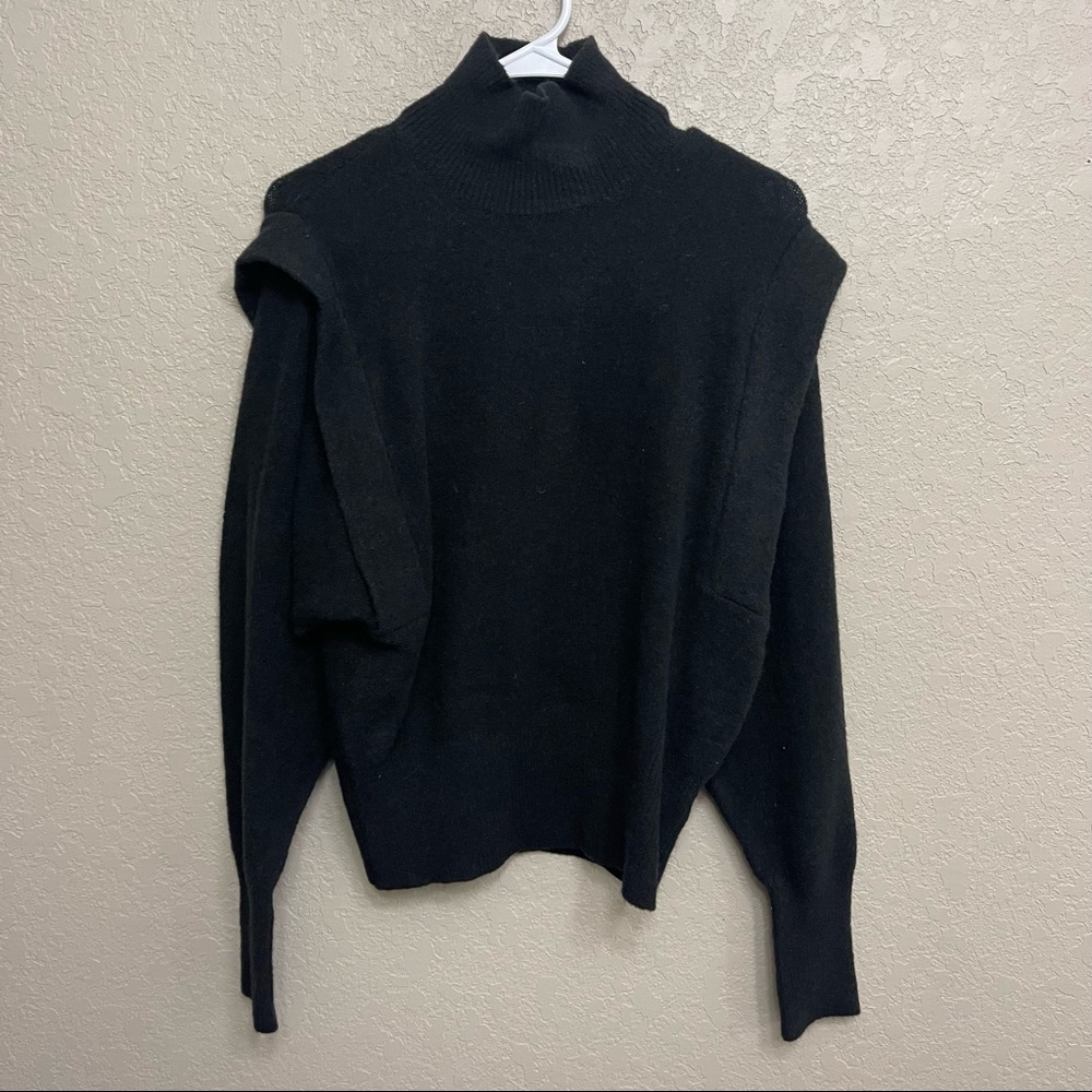 NWT Prologue  Black Wool Blend Mock Turtleneck Sweater Size Small